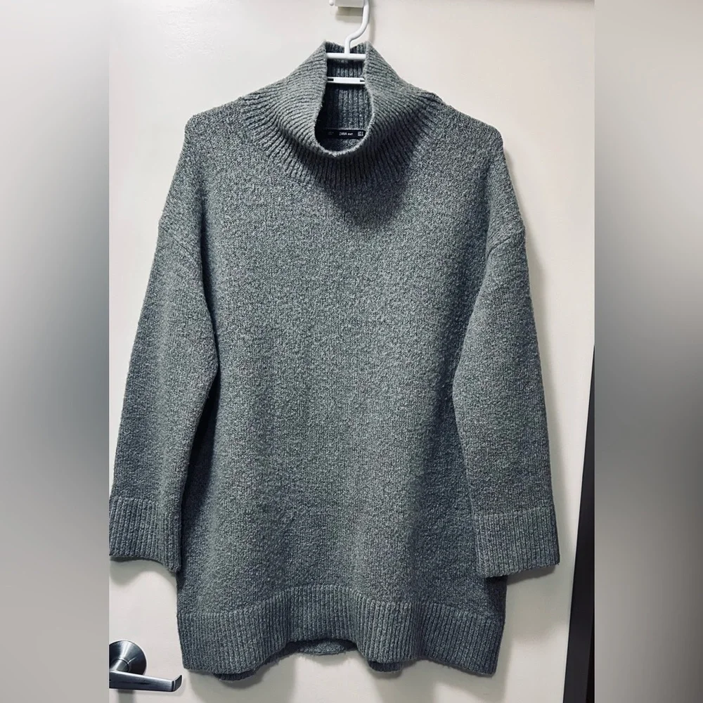 Zara Gray Cowl Neck Sweater - Picture 2 of 9